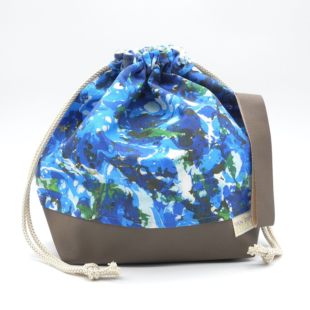 drawstring bag front view