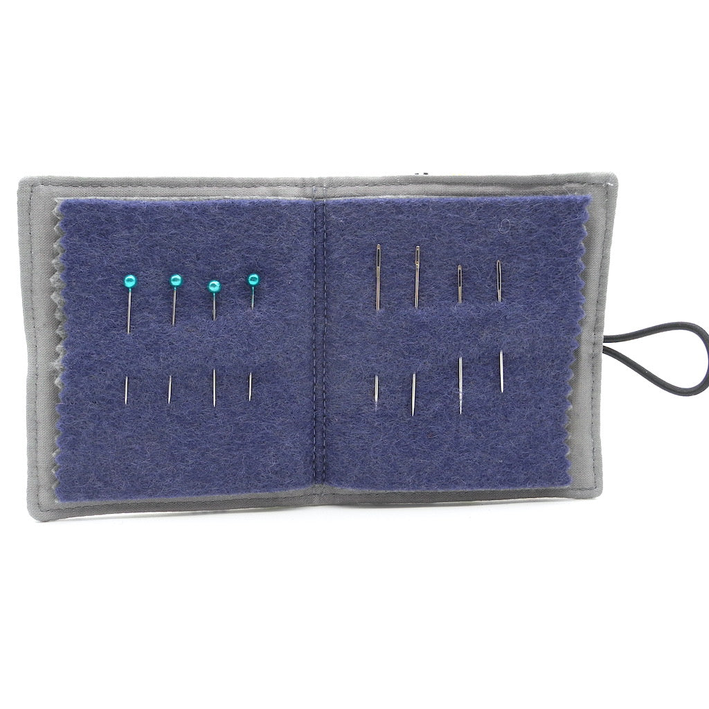needle book open showing needles