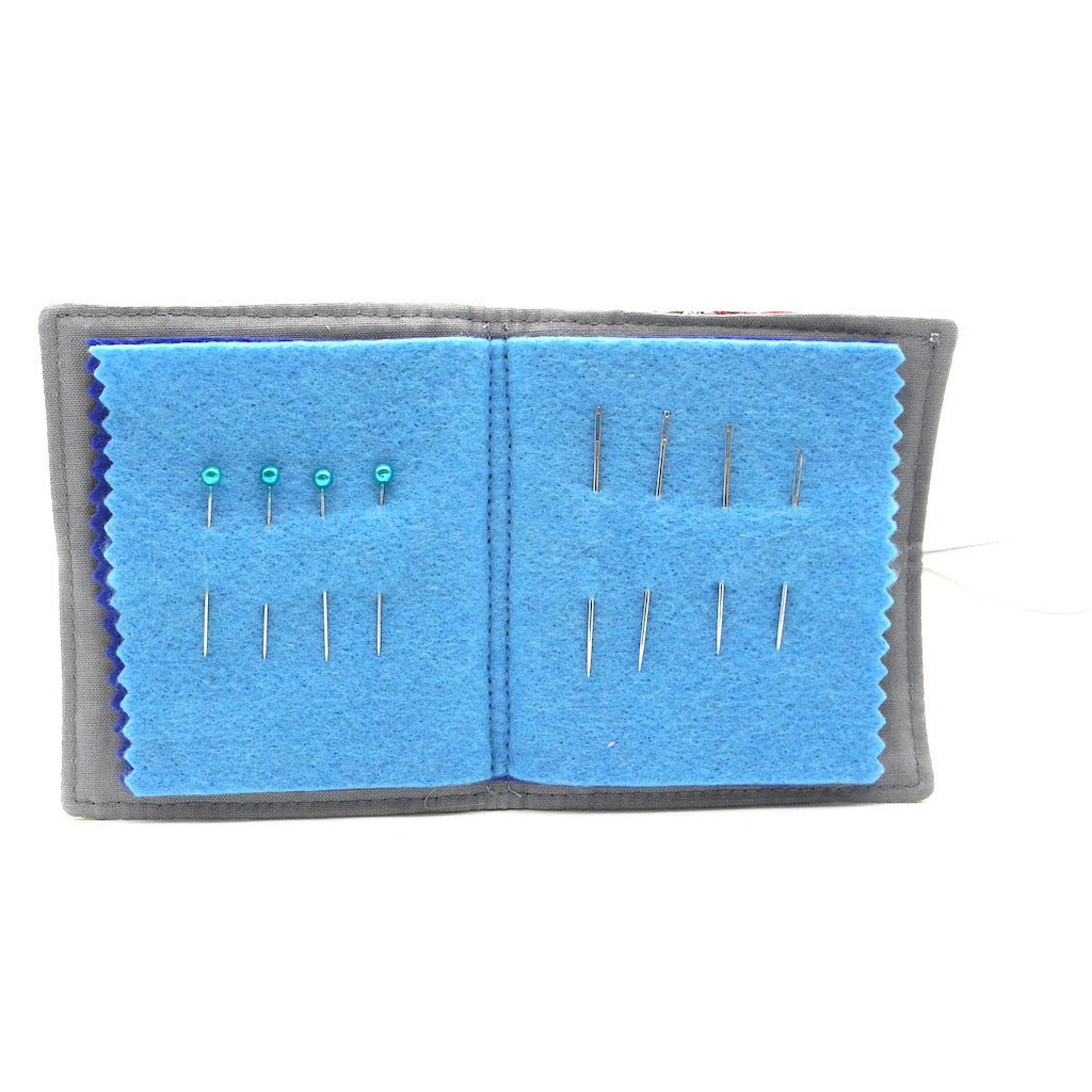 needle book open showing needles