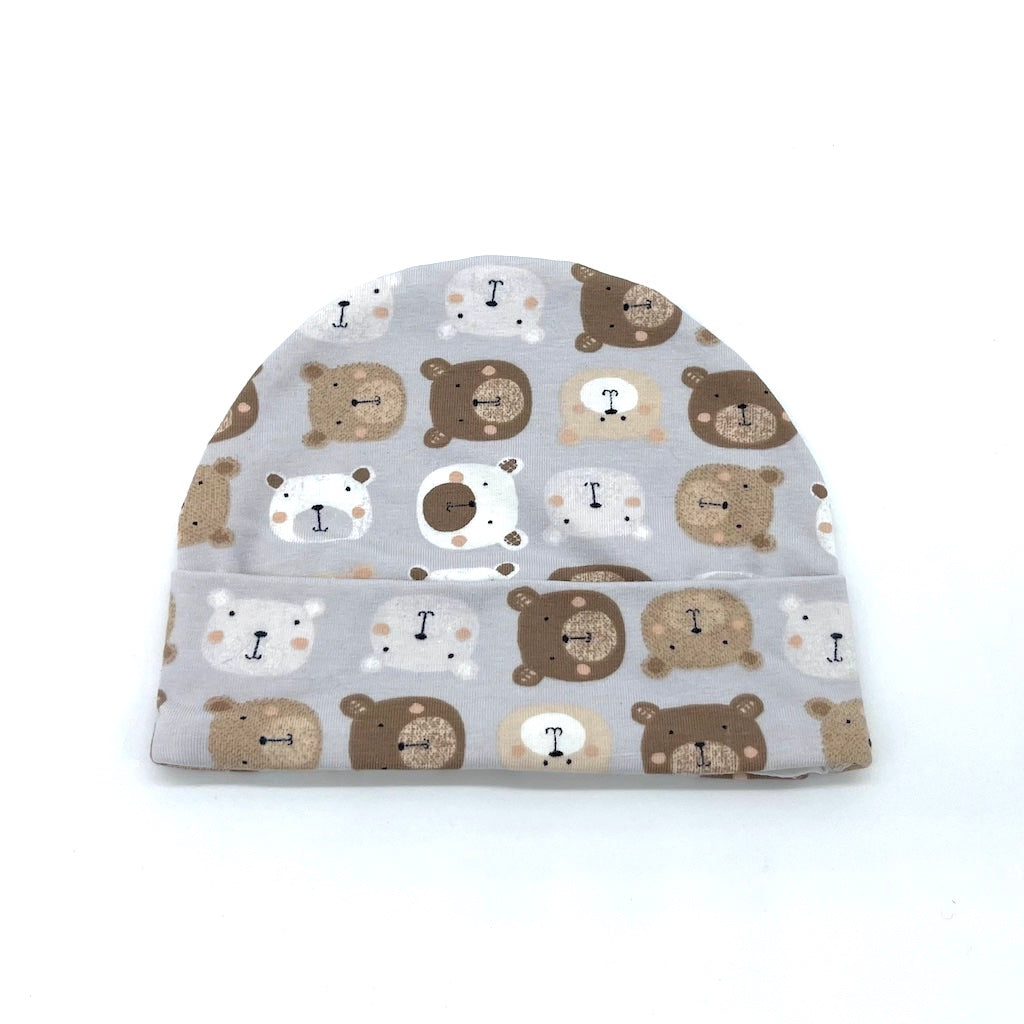 baby beanie with teddy bear fabric