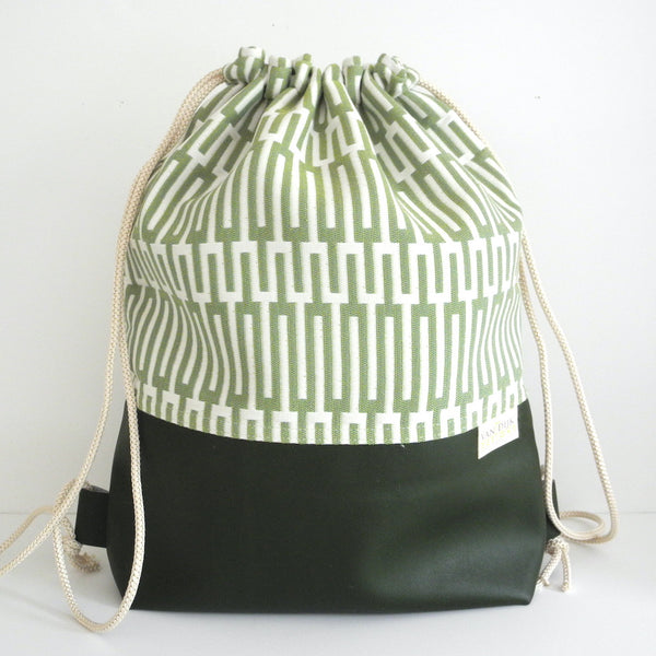 drawstring backpack front view