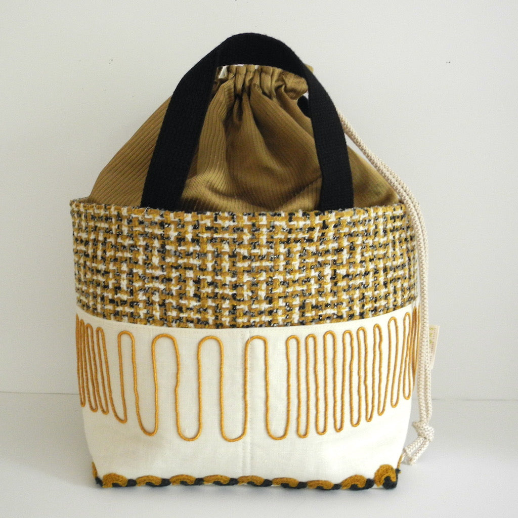 drawstring project basket front view